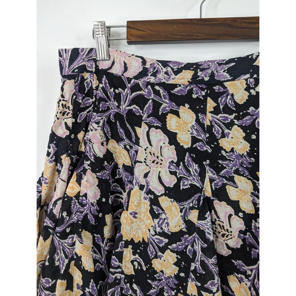Free People Womens 8 End of the Island Godet Purple Floral High Waist Mini Skirt - Picture 4 of 12